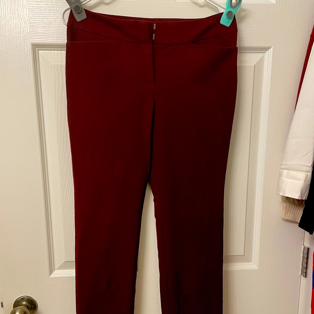 Ann Taylor Maroon Staight Leg Dress Pants
